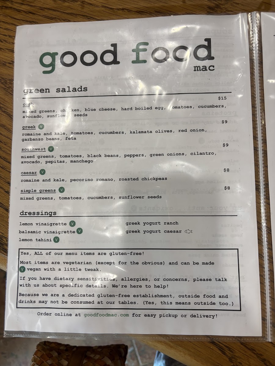 good food mac menu board
