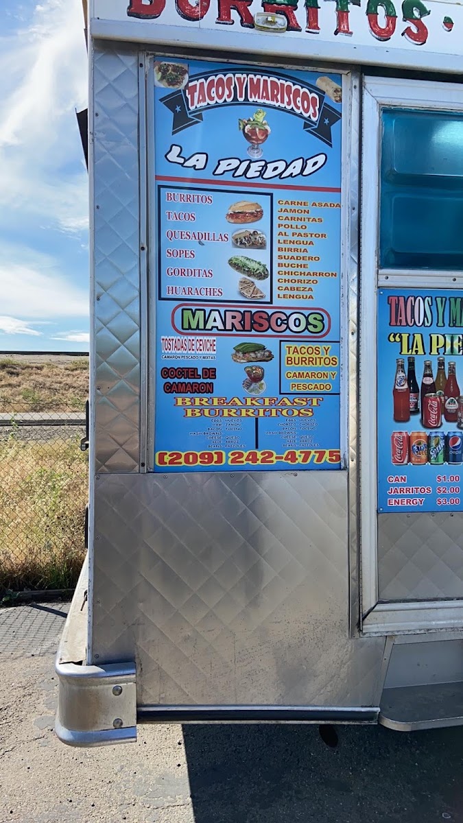 LA PIEDAD TACO TRUCK menu board