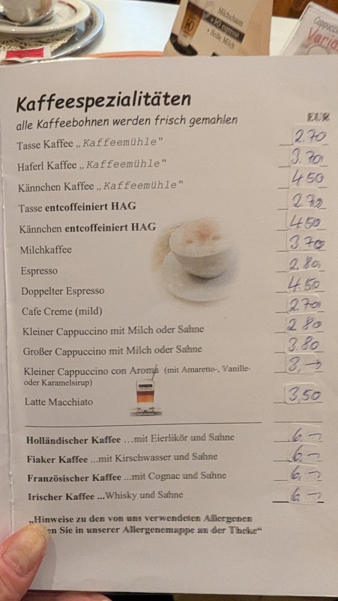 Max Lehner menu board