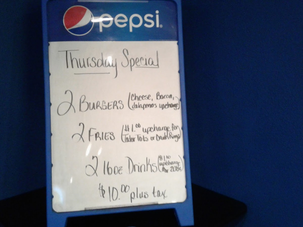 The Foxxhole House menu board