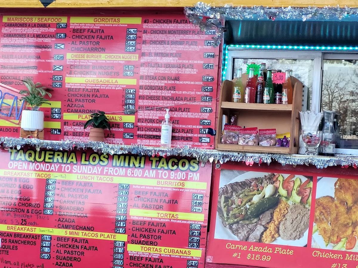 La Taqueria Los MiniTacos menu board