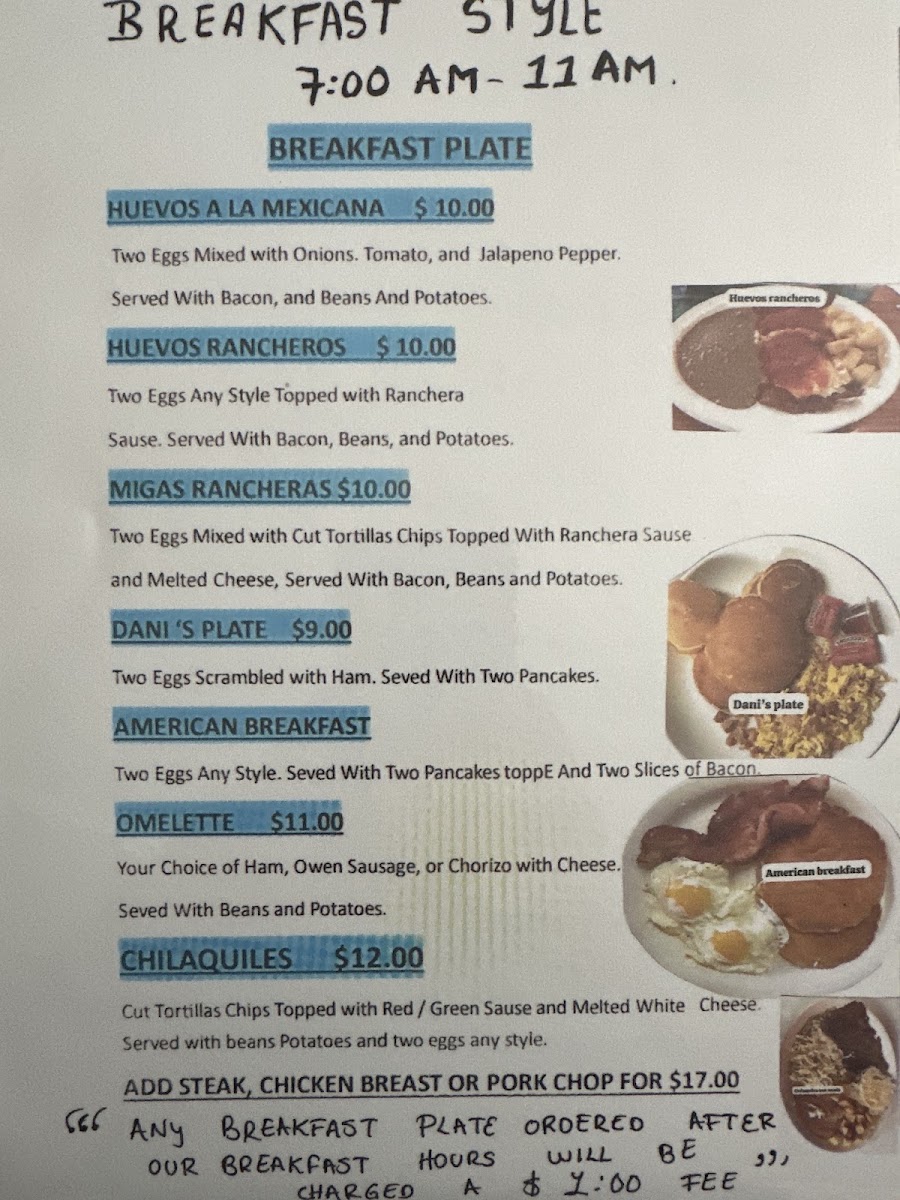 La Taqueria Los MiniTacos menu board