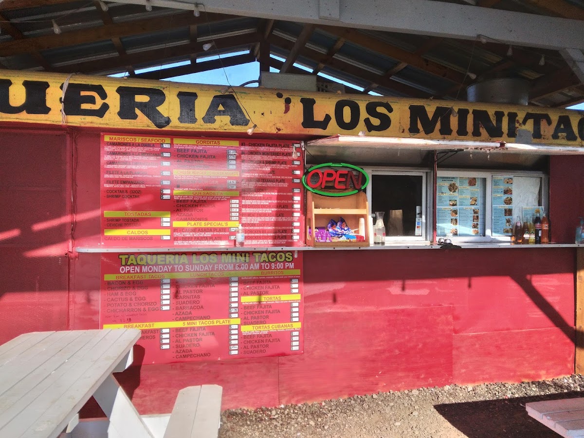 La Taqueria Los MiniTacos menu board