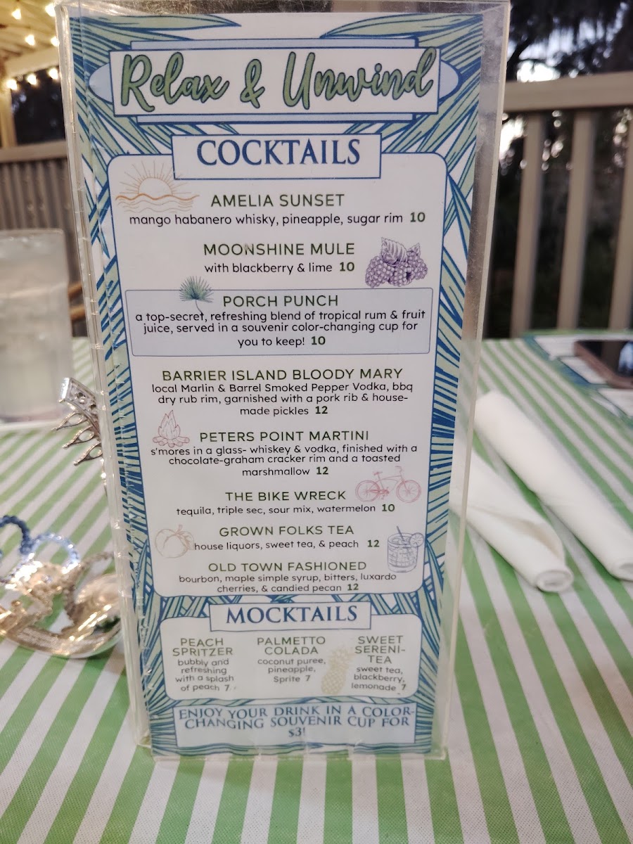 The Back Porch Southern Eats menu board