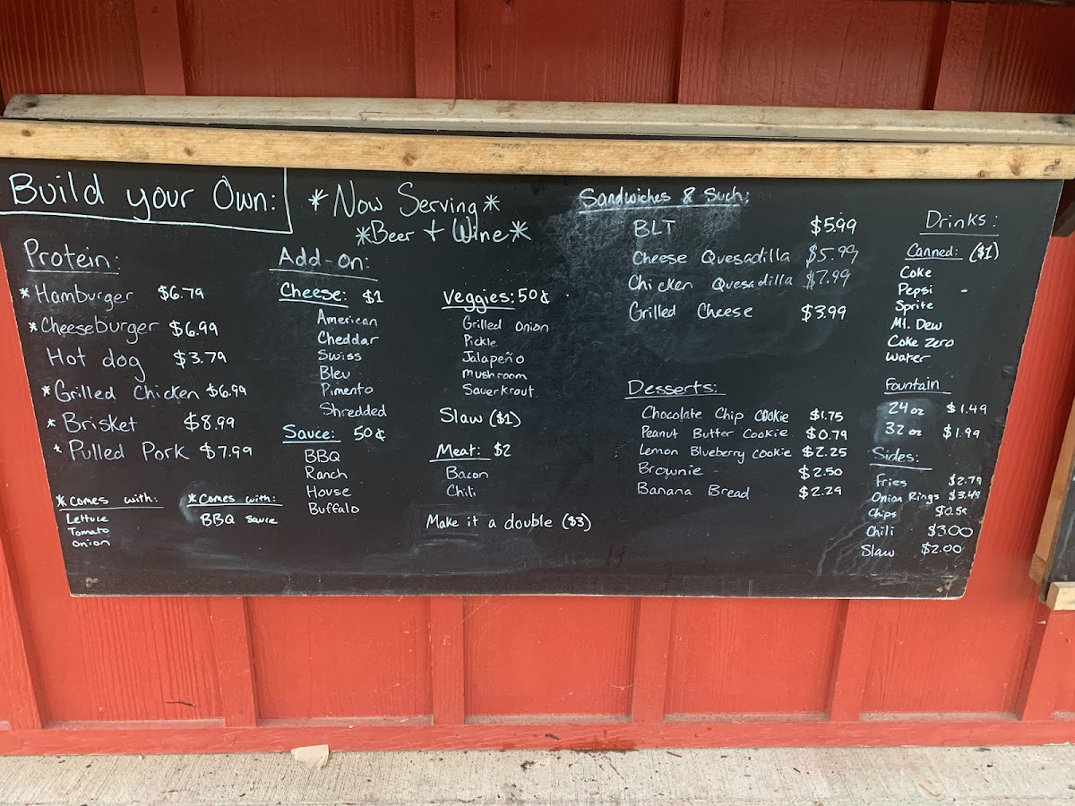 The Farmhouse Grill Fresh And Delicious menu board