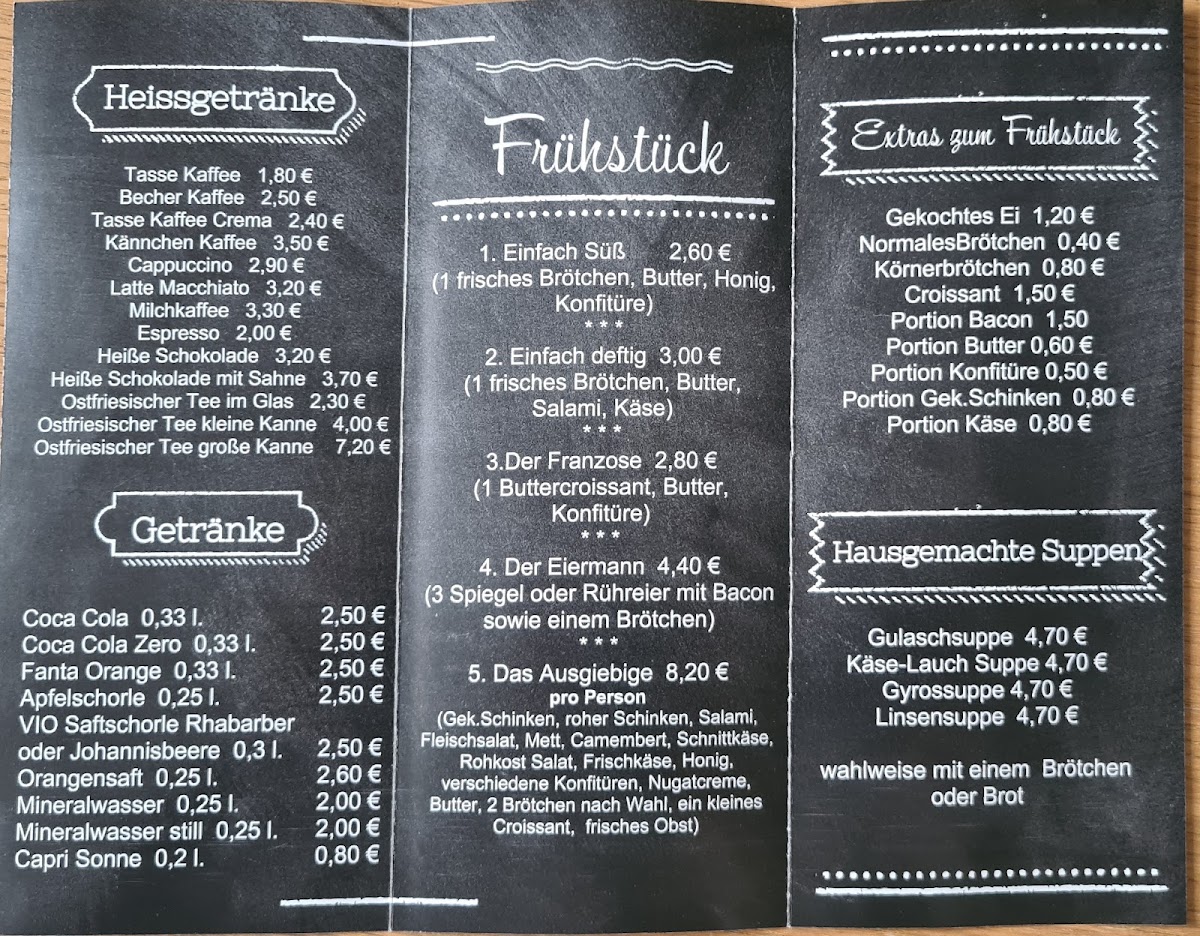Café Rheiderland menu board