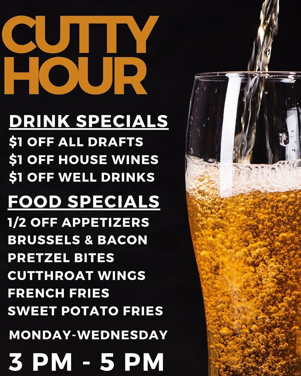 Cutthroat Tavern menu board