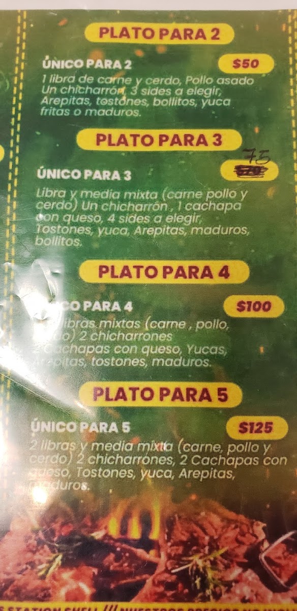 Mrs rosa restaurant- Venezuelan Food menu board