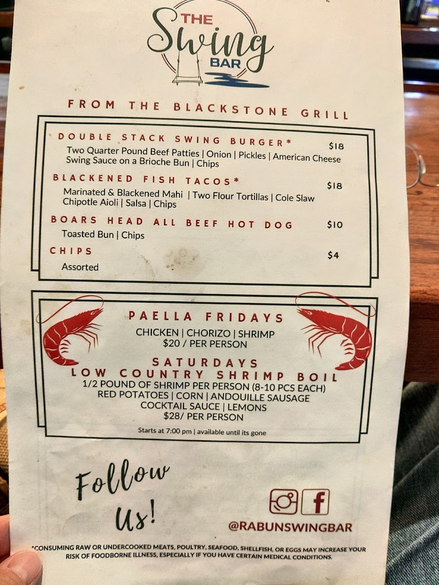 Max's Lakeside menu board
