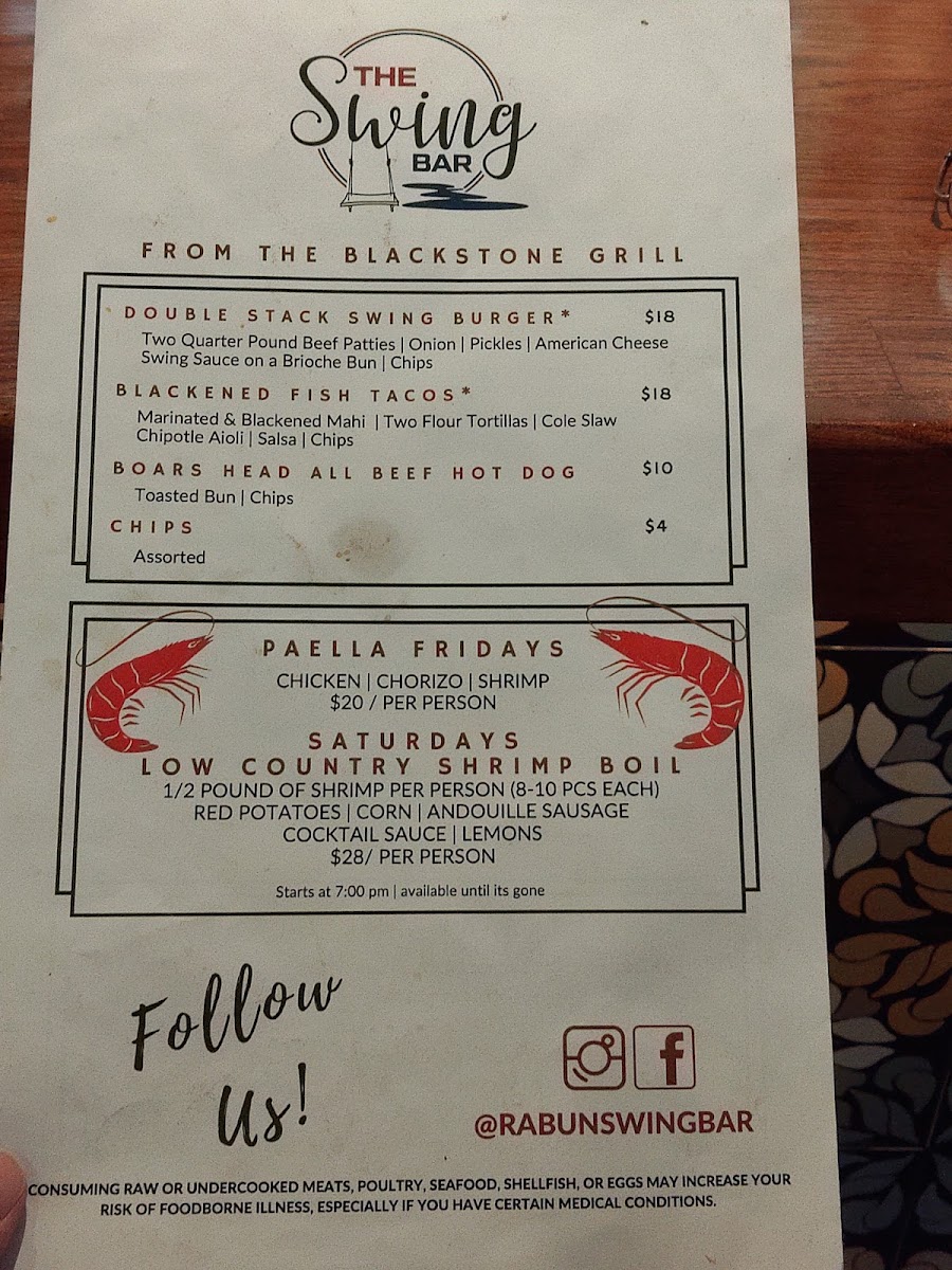Max's Lakeside menu board
