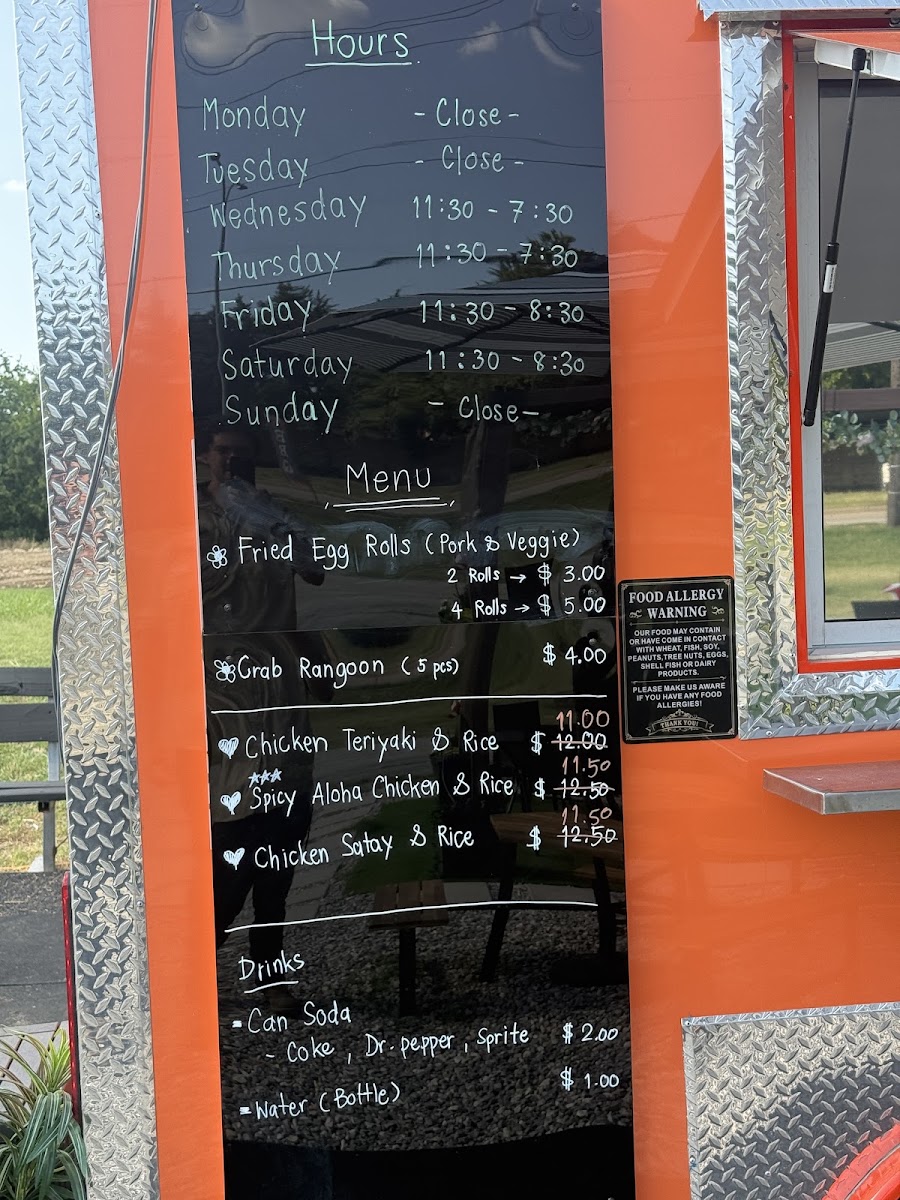 Golden Triangle Food Plaza menu board