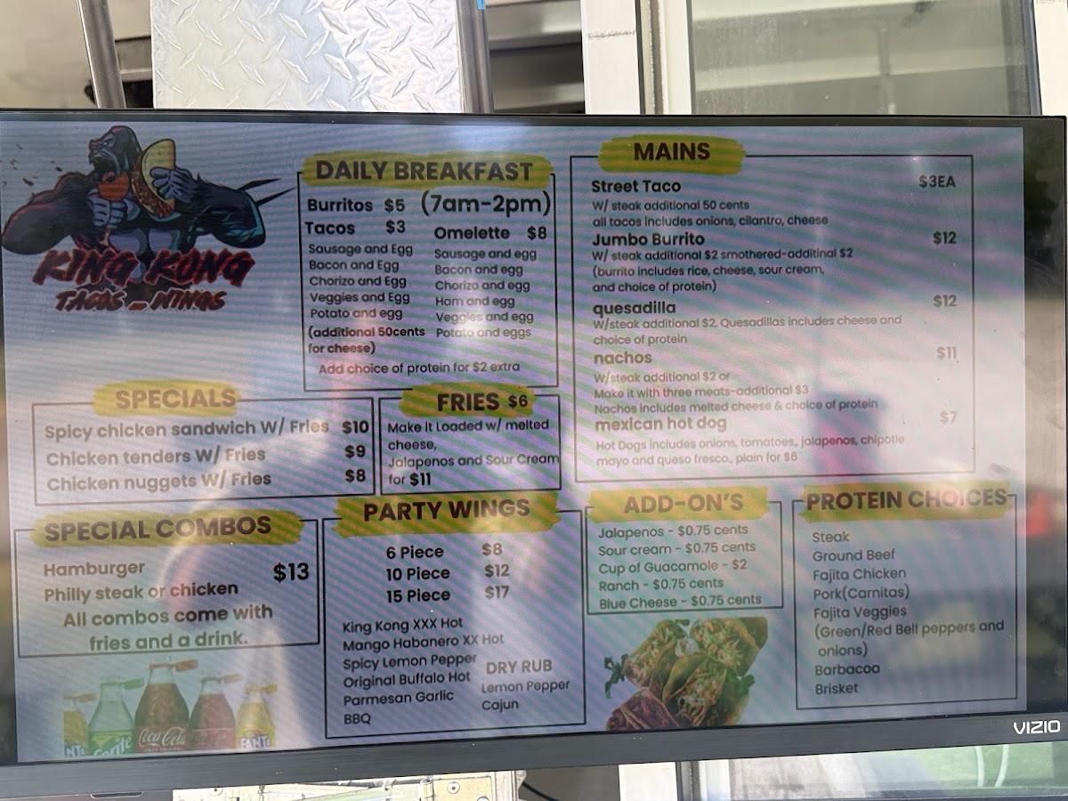 Golden Triangle Food Plaza menu board