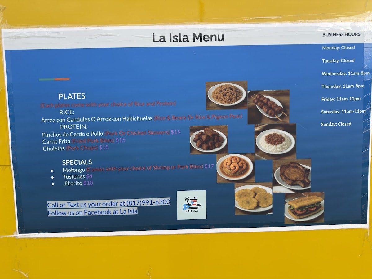 Golden Triangle Food Plaza menu board