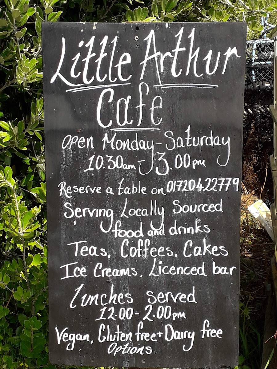 Little Arthur Café menu board