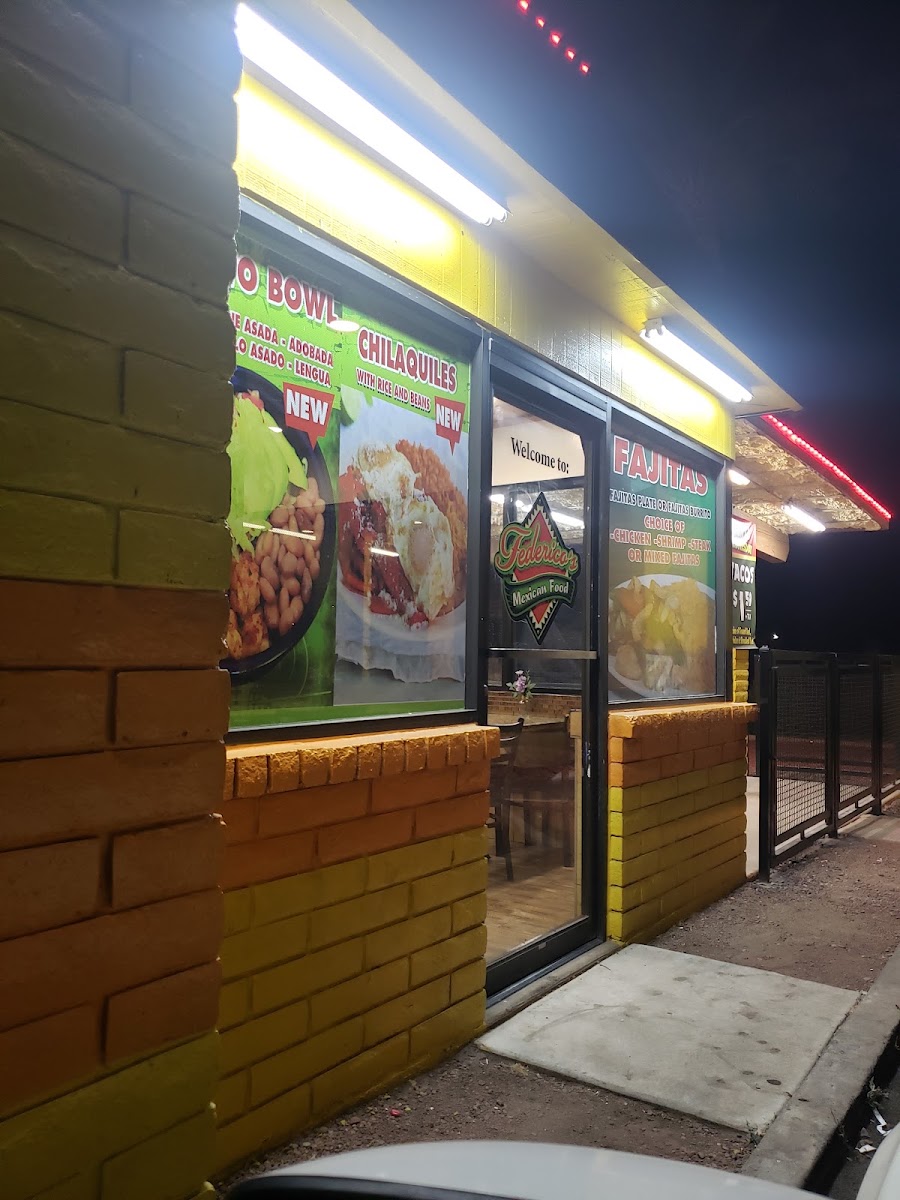 Federico's Mexican Food menu board