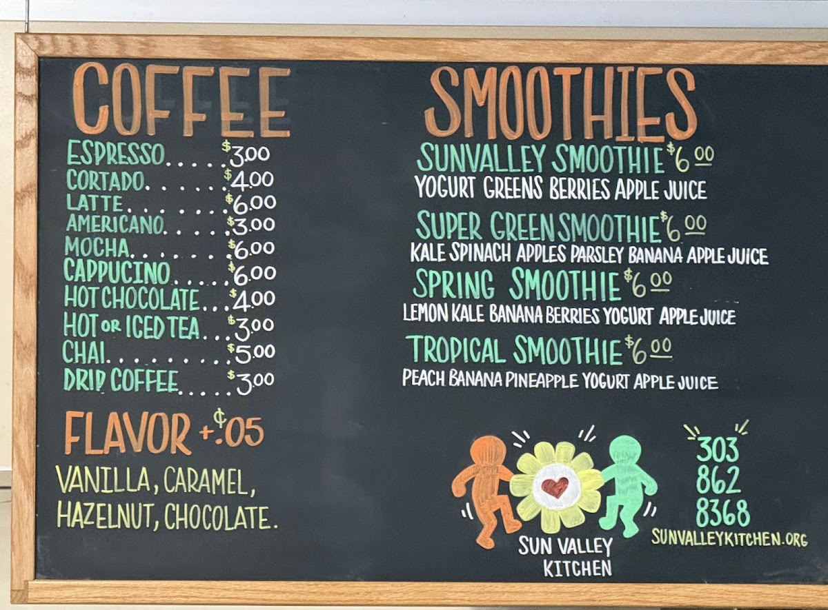 Sun Valley Kitchen menu board