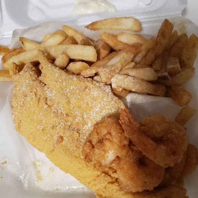Catfish 5 Shrimp and Fries 6 00