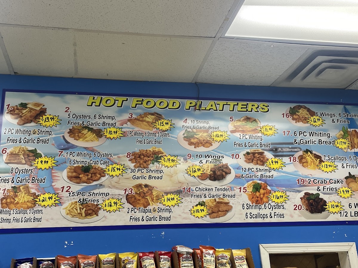 JJ's Crab House menu board