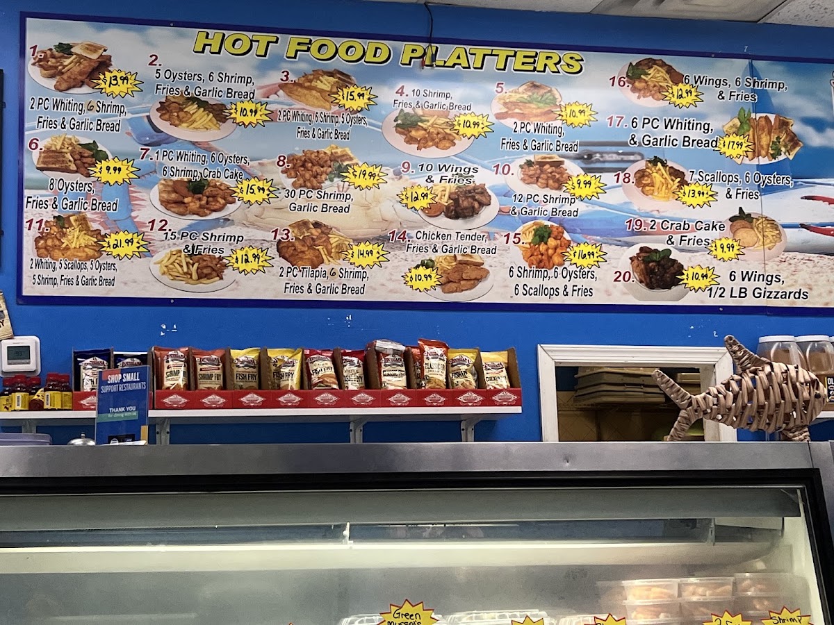 JJ's Crab House menu board