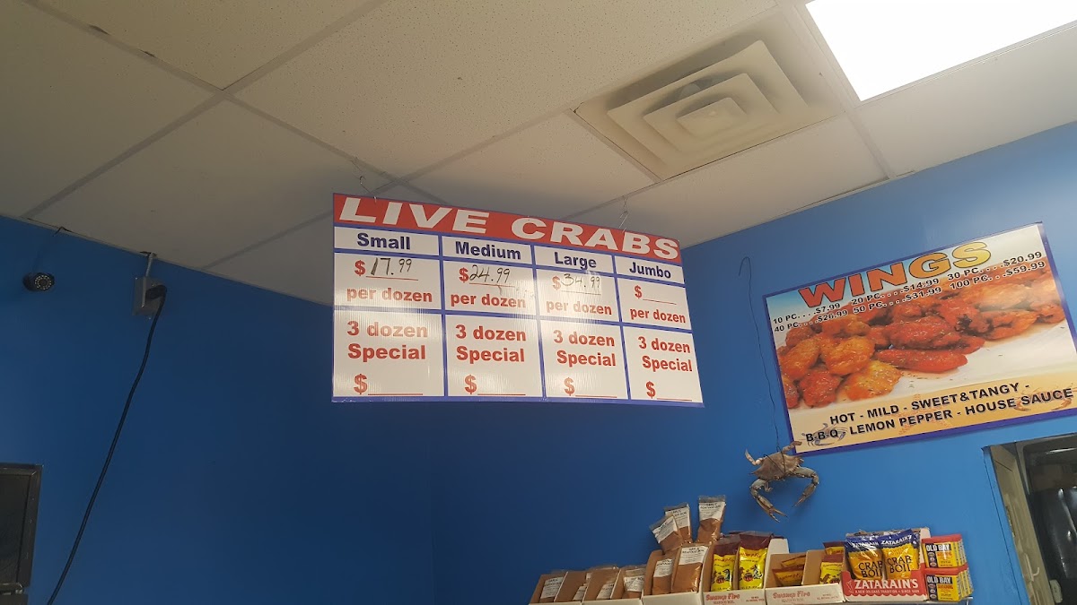 JJ's Crab House menu board