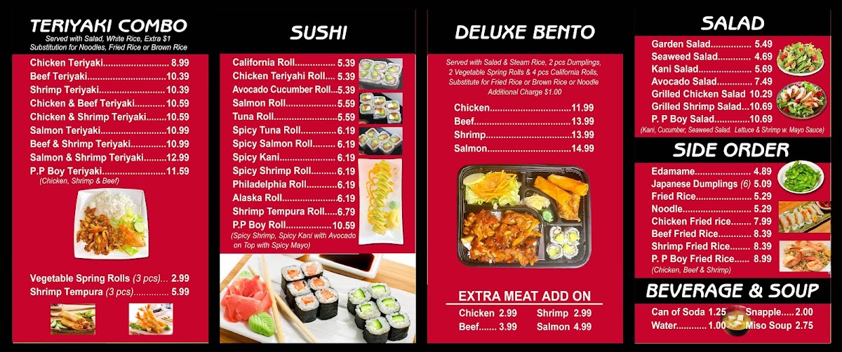 Pp Boy Japan menu board