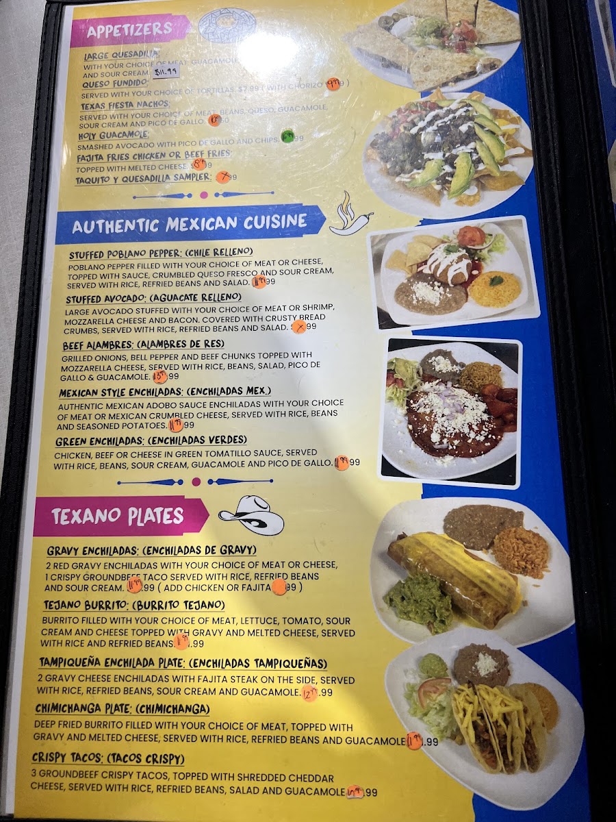 La Flor de Jalisco Mexican Grill menu board