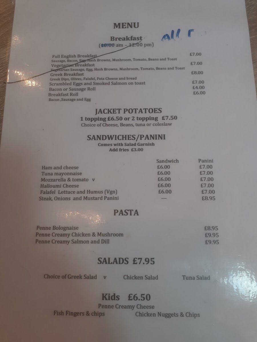 Lula’s Cafe menu board