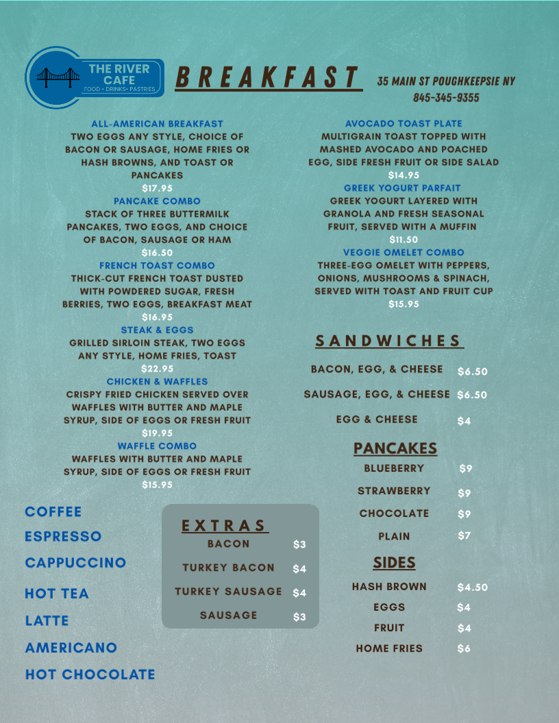 The River Cafe menu board