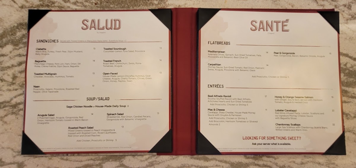 Lake wine menu board