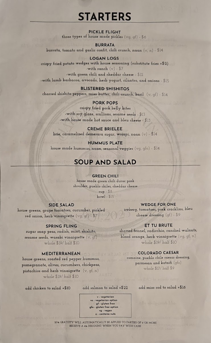 Harding On Main menu board