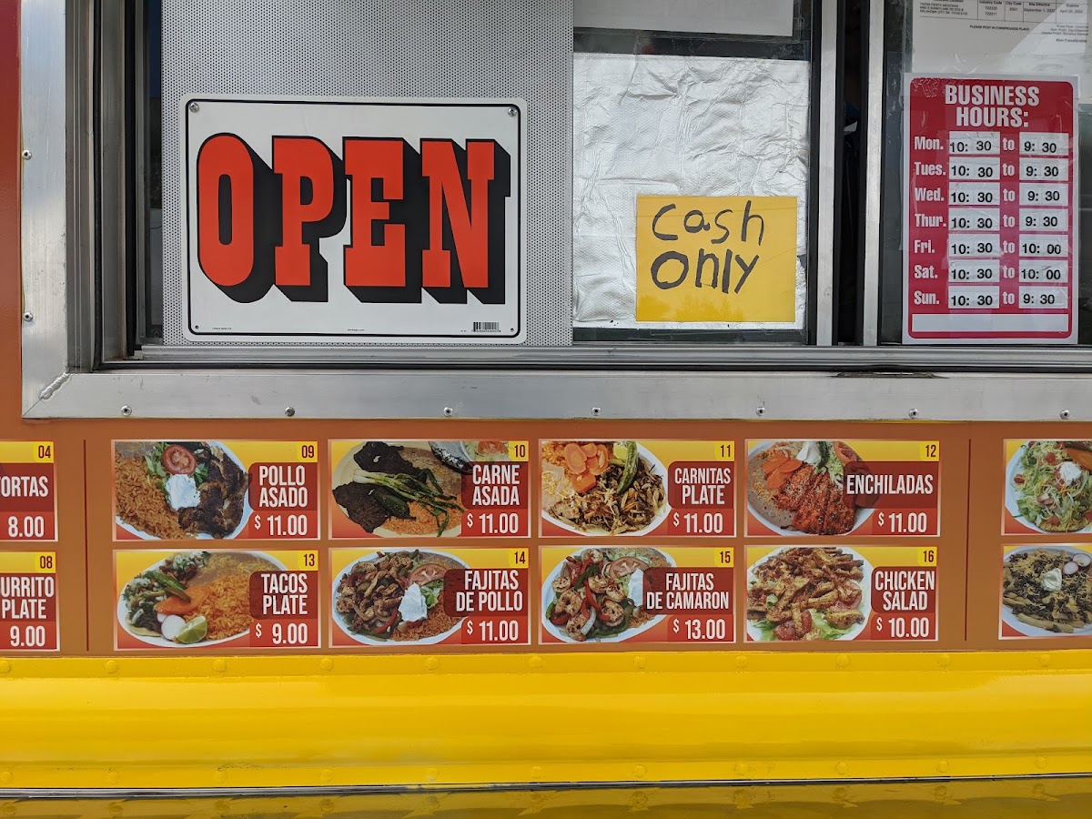 Tacos Jalisco #4 Food Truck menu board