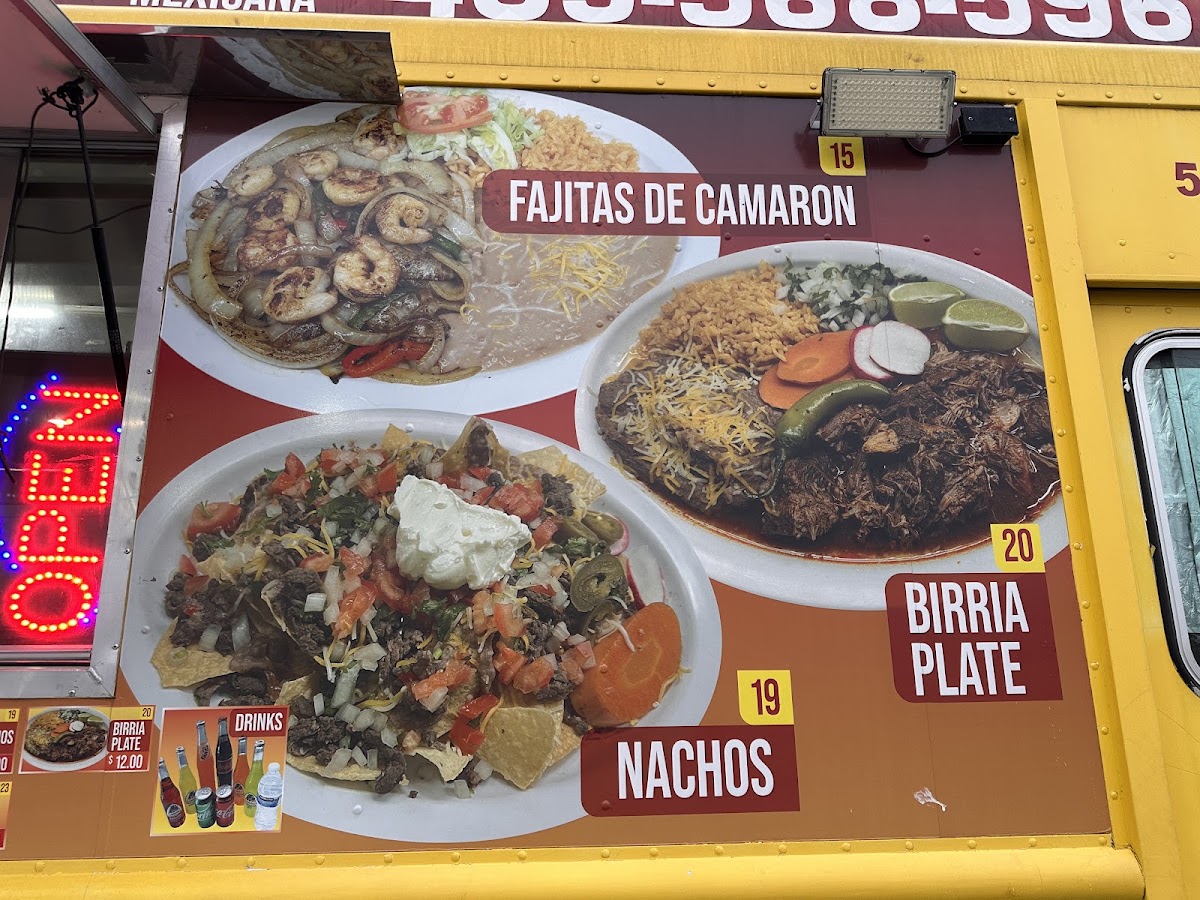 Tacos Jalisco #4 Food Truck menu board