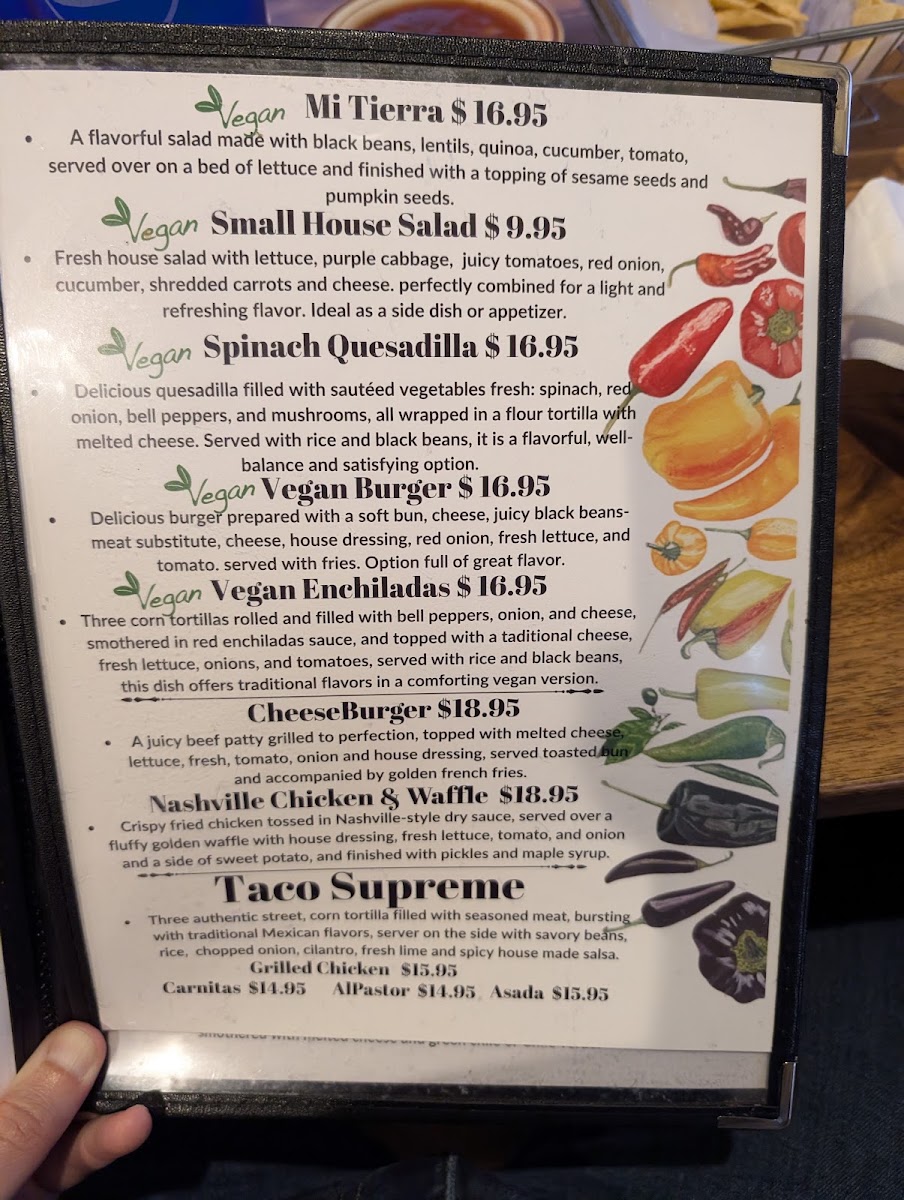 Chiles y Milagros menu board