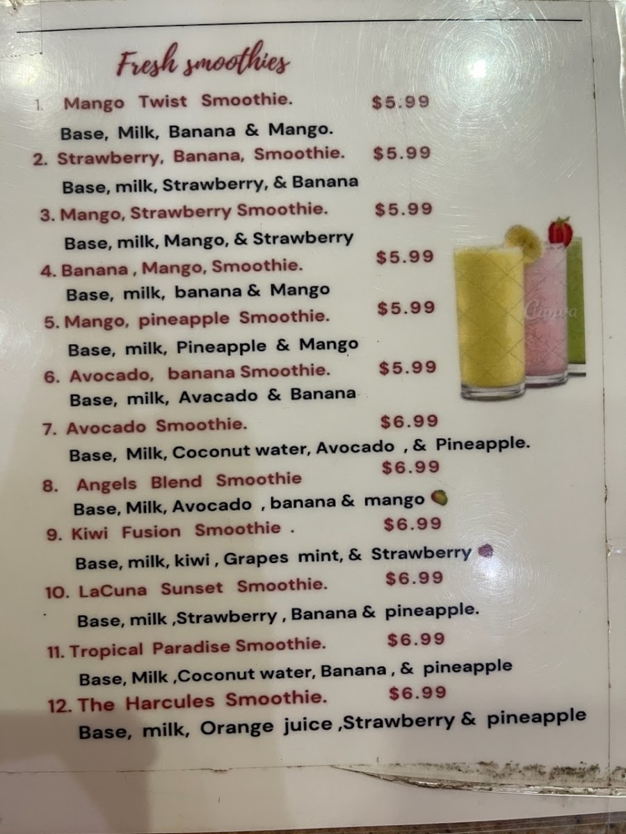 Ricky's Burgers menu board