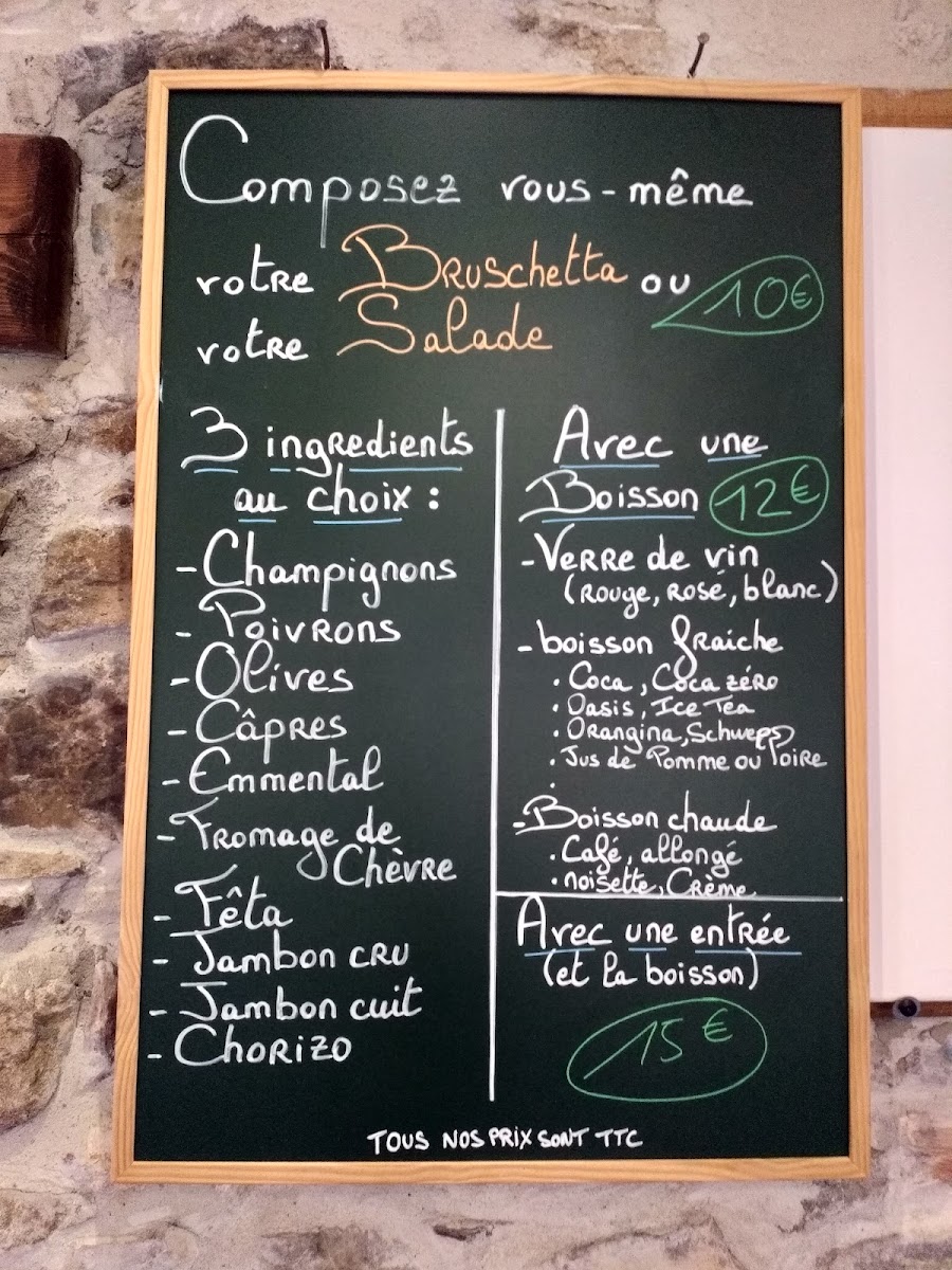 Choco Bar menu board