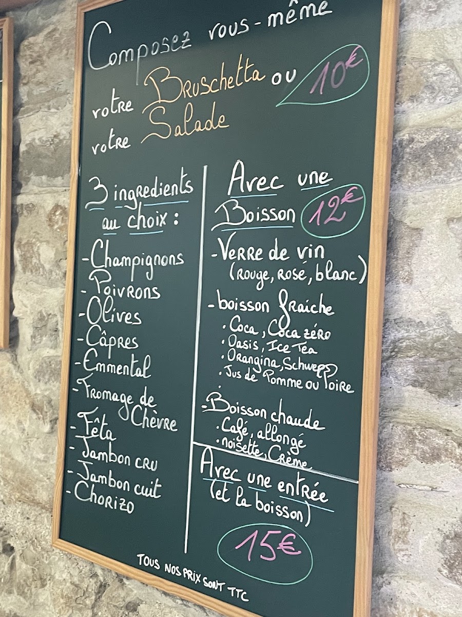 Choco Bar menu board