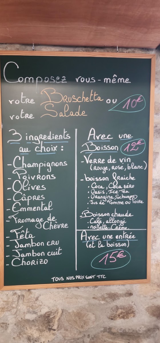 Choco Bar menu board