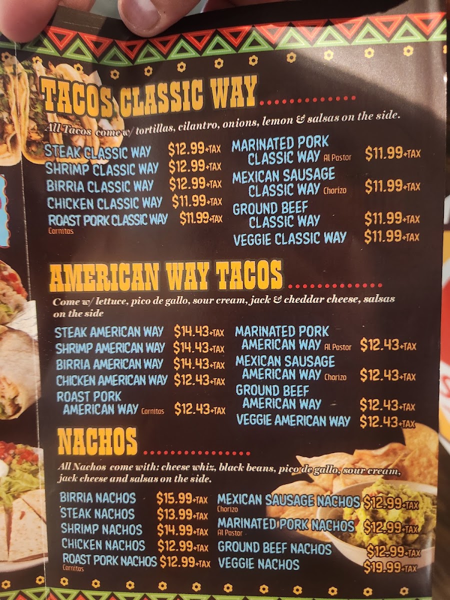 Tony Burritos California menu board