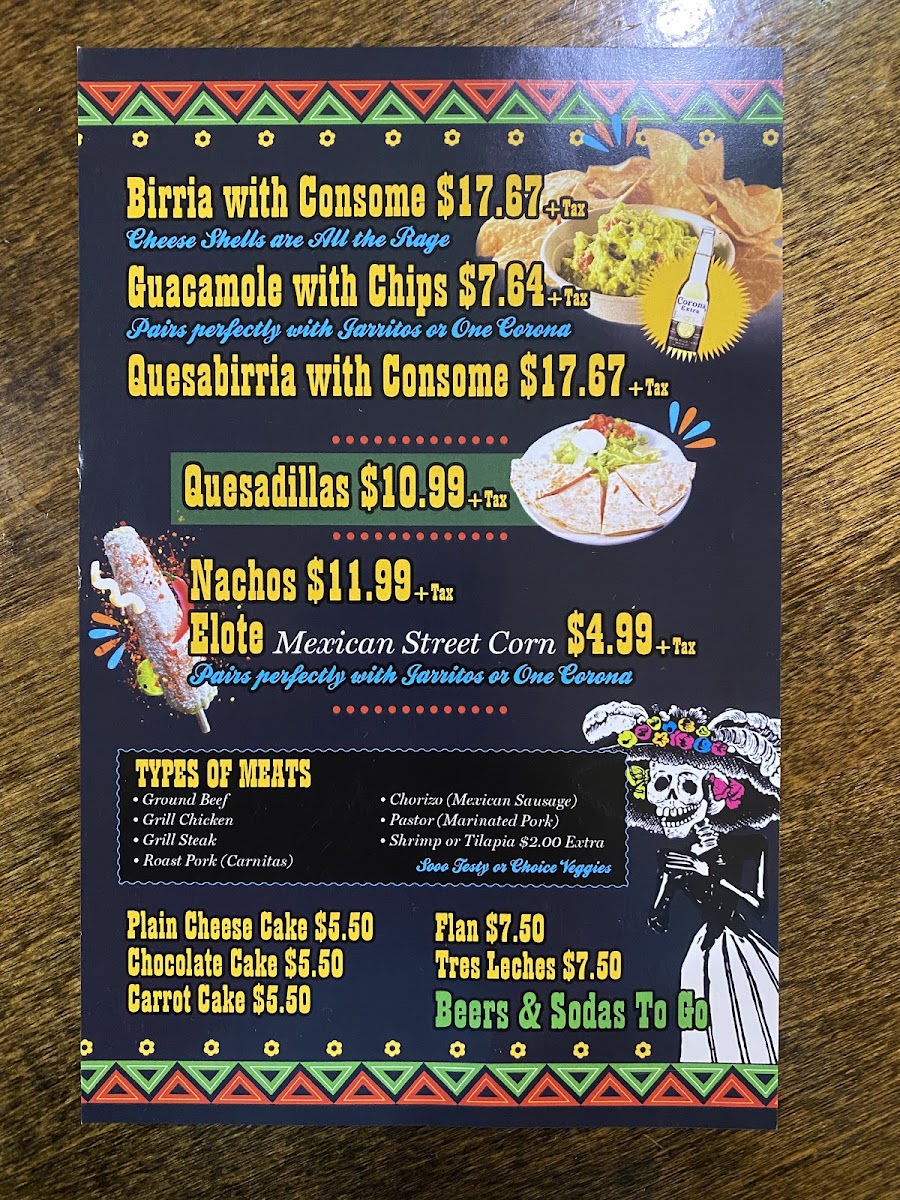 Tony Burritos California menu board