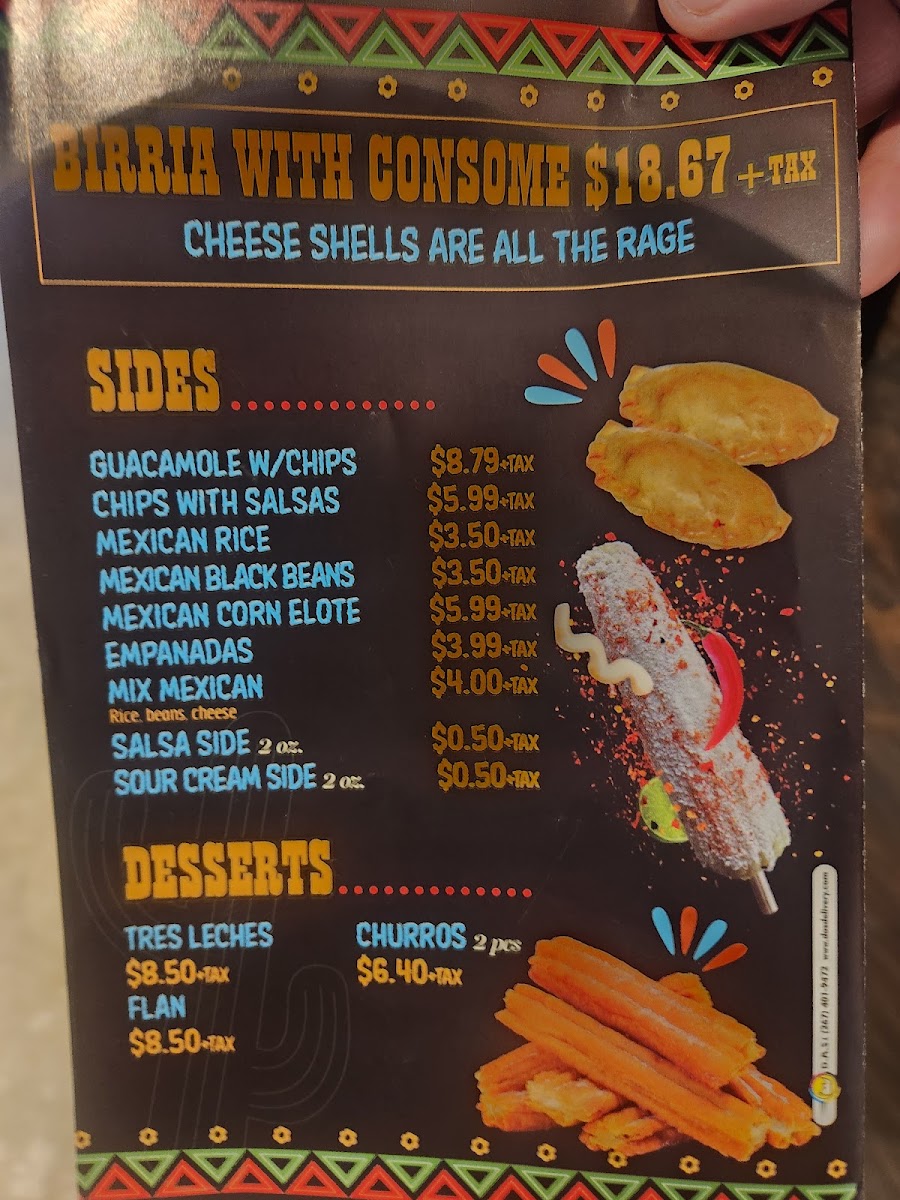 Tony Burritos California menu board
