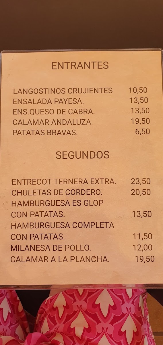 Es glop menu board