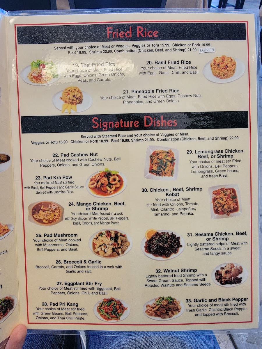 Yummy Thai menu board