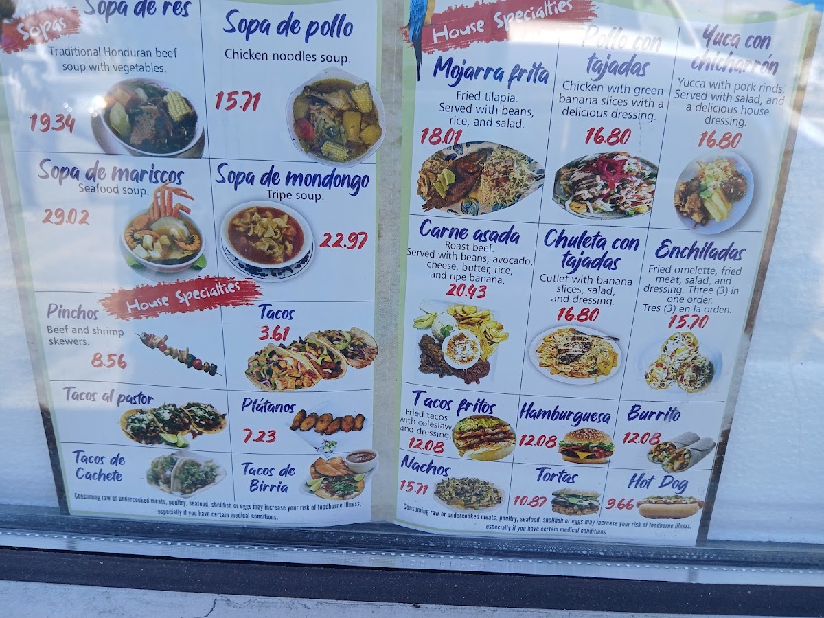 Big Baleada 2 menu board