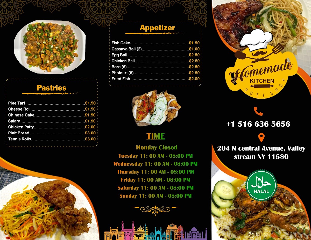 Homemade Kitchen Roti Shop menu board