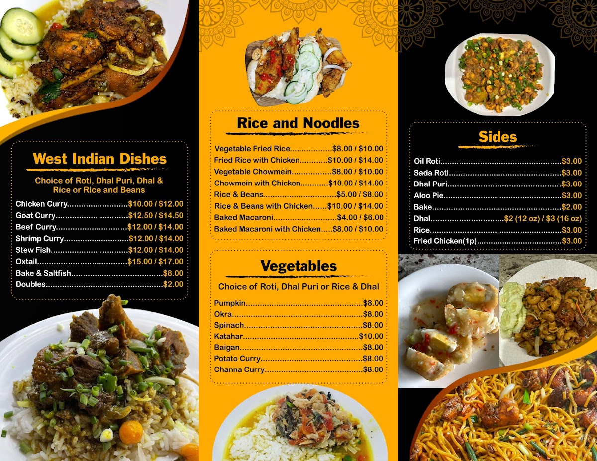 Homemade Kitchen Roti Shop menu board