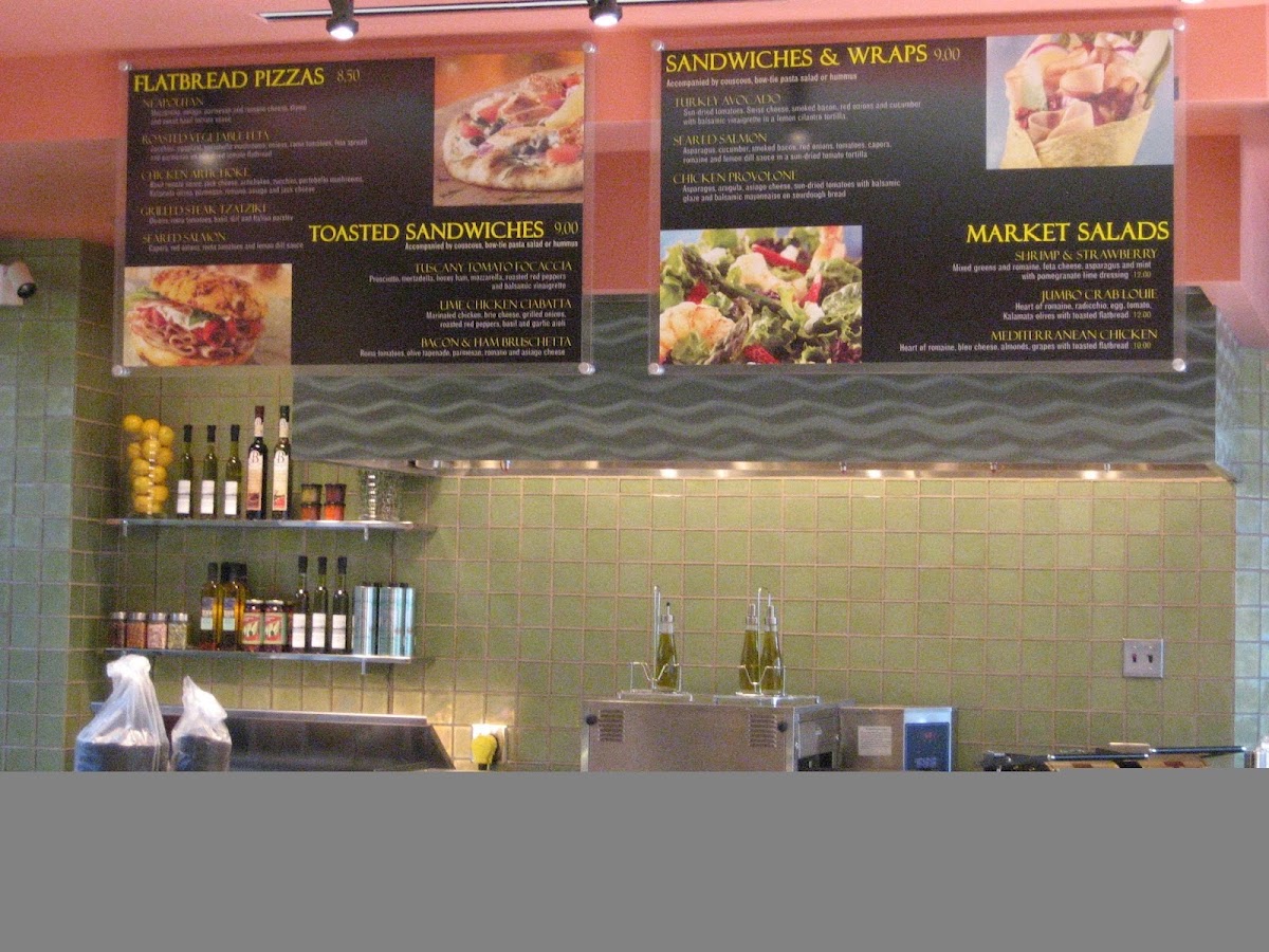 La Tapenade Mediterranean Café menu board