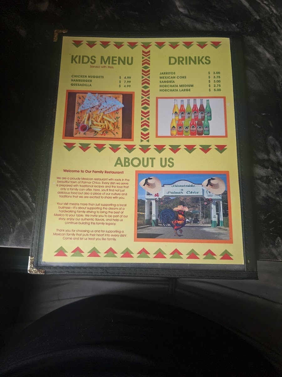 El Gallo Maro Taqueria menu board