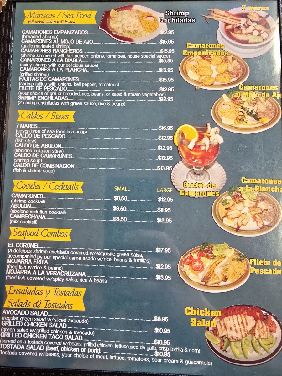 Cancun Mexican Cuisine menu board