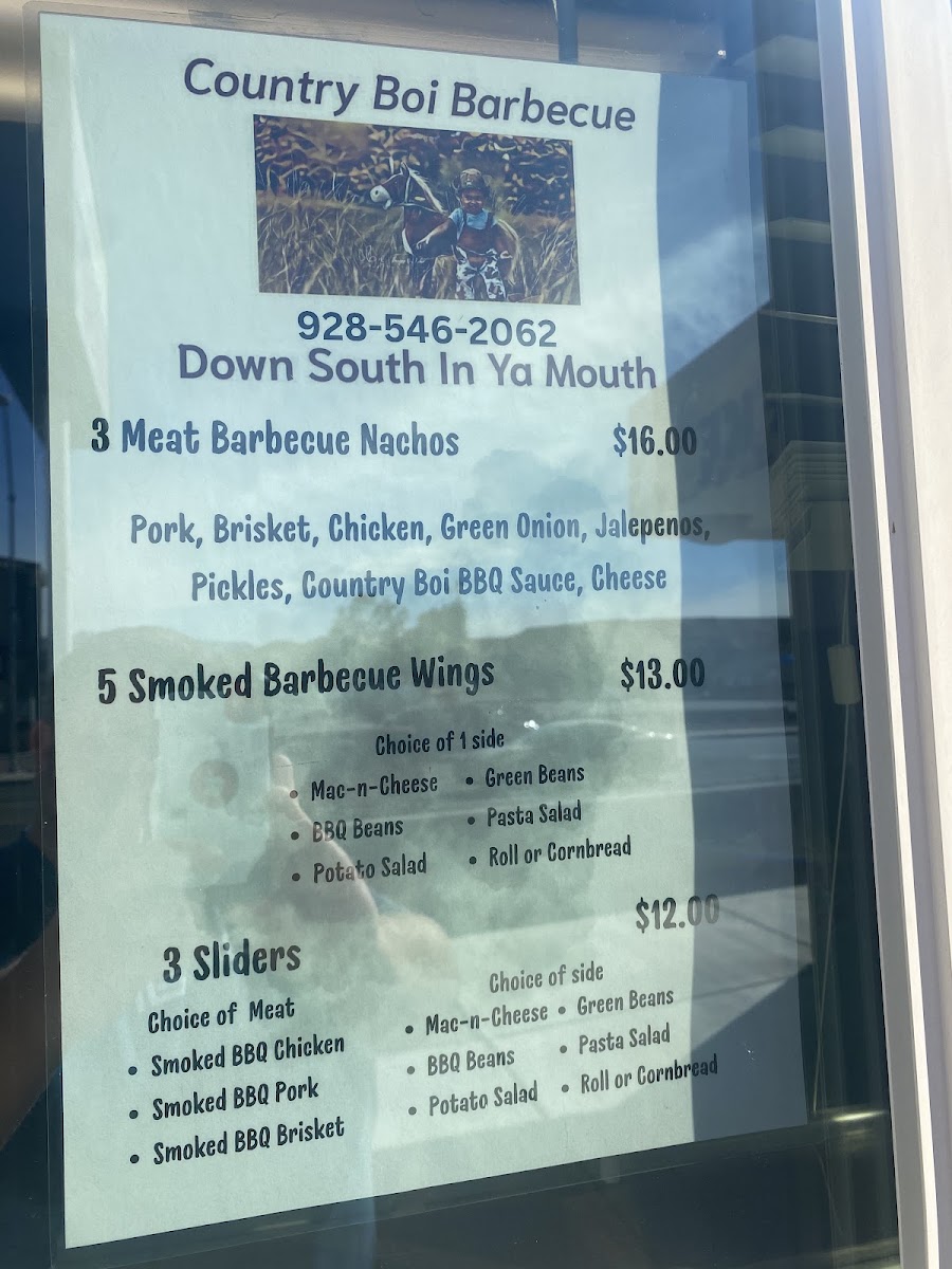 Country Boi BBQ - The Smoke Shack menu board