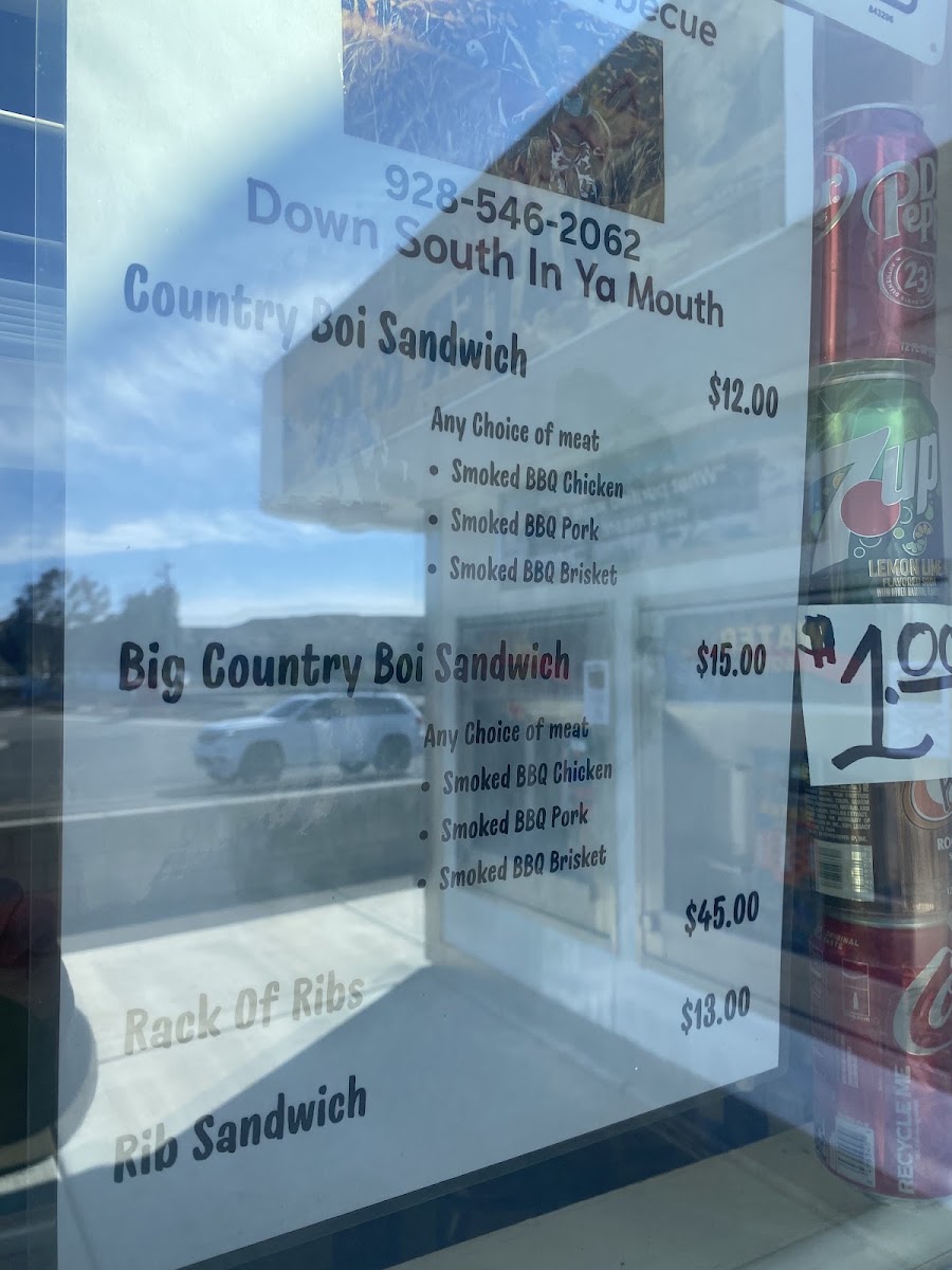 Country Boi BBQ - The Smoke Shack menu board